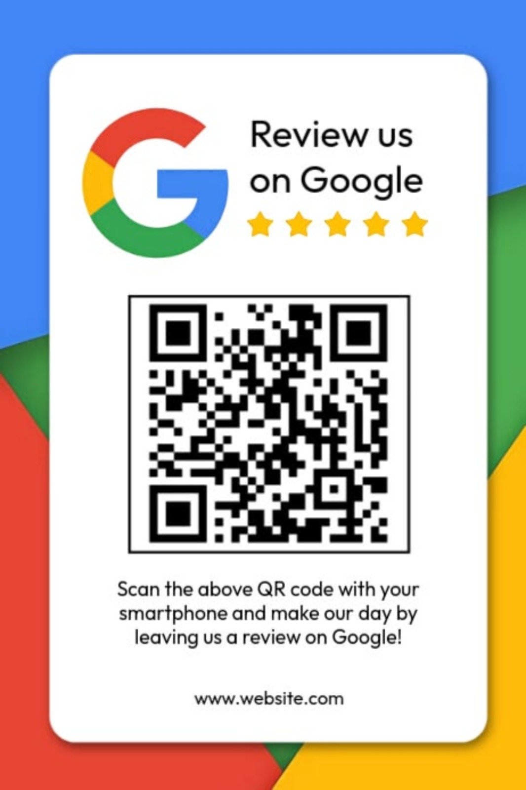 Google review QR stand